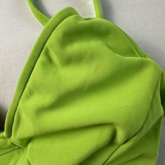 VTG Calvin Klein One Piece Bathing Swimsuit Small Lime Neon Green 90s High Cut - Picture 4 of 4